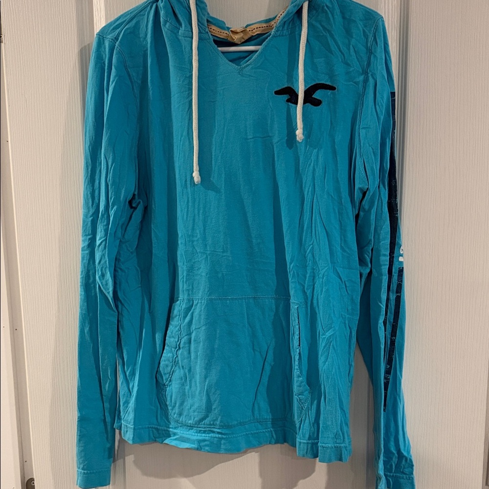 Hollister Teal Hoodie with Drawstring